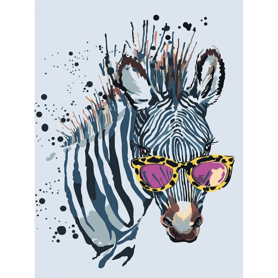 Tapybos pagal skaičius rinkinys Zebras su akiniais Tapybos pagal skaičius rinkinys Zebras su akiniais