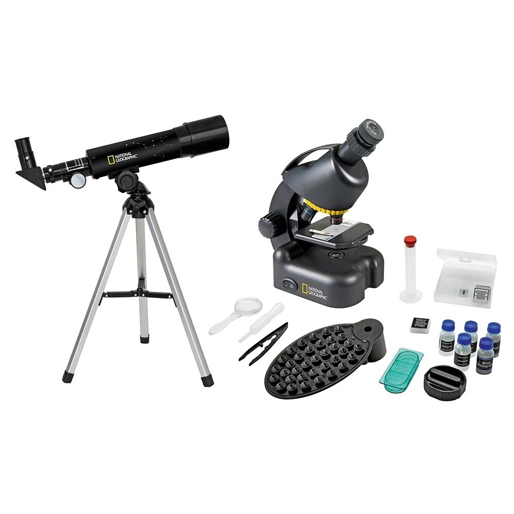 Teleskopo ir mikroskopo rinkinys Bresser National Geographic Set: 50/360 AZ Telescope and 40x-640x Microscope Teleskopo ir mikroskopo rinkinys Bresser National Geographic Set: 50/360 AZ Telescope and 40x-640x Microscope