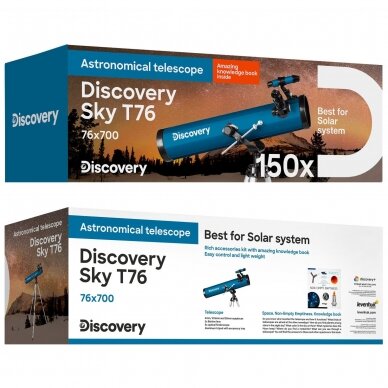 Teleskopas Discovery Sky T76, su knyga 1 Teleskopas Discovery Sky T76, su knyga 1