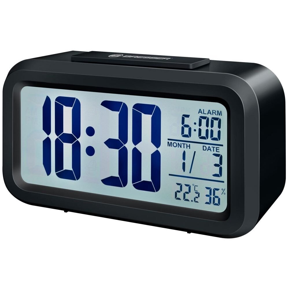 Žadintuvas Bresser MyTime Duo LCD, juodas Žadintuvas Bresser MyTime Duo LCD, juodas