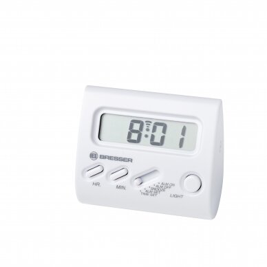 Žadintuvas Bresser Yo-Yo, su LCD ekranu, baltas Žadintuvas Bresser Yo-Yo, su LCD ekranu, baltas