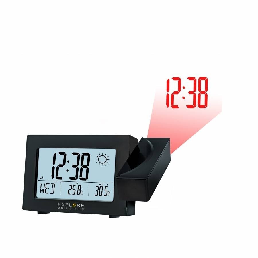 Žadintuvas su orų stotele Explore Scientific Projection RC Alarm, juodas 1 Žadintuvas su orų stotele Explore Scientific Projection RC Alarm, juodas 1