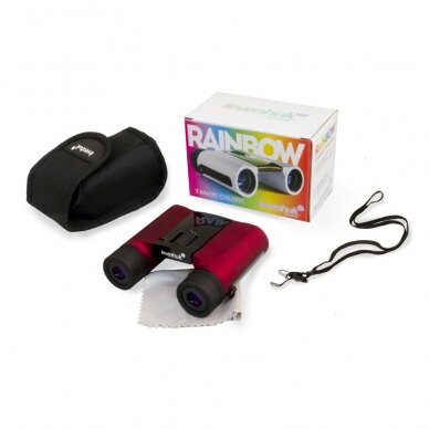 Žiūronai Levenhuk Rainbow 8x25, raudona spalva 4 Žiūronai Levenhuk Rainbow 8x25, raudona spalva 4